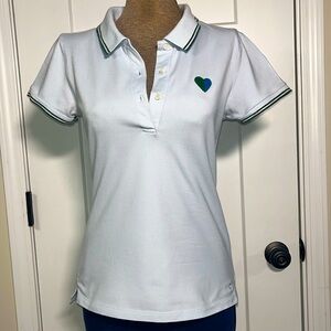 Tory Burch Tory Sport Performance Piqué Heart Polo Size XS